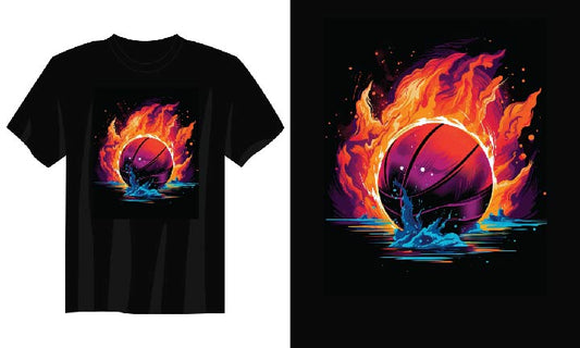 Basketball  On Fire T Shirt