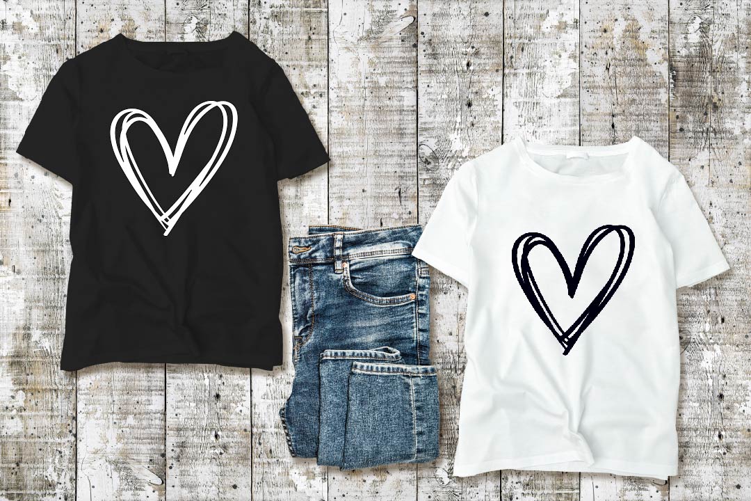 Sketched Heart T Shirt